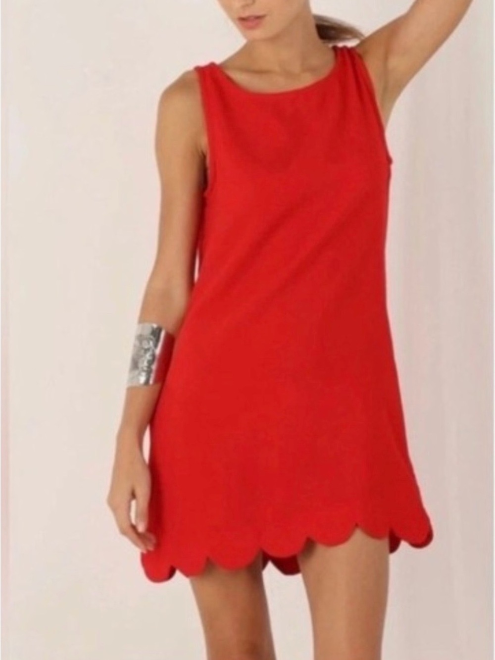 NWT kate spade x Target Red Sleeveless Scallop-Hem Mini Dress Sz S